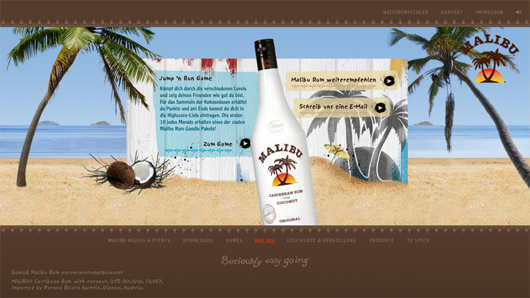 Malibu Rum Homepage