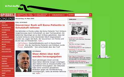 iPod Shuffle Ad on Spiegel.de
