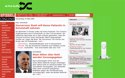 iPod Shuffle Ad on Spiegel.de