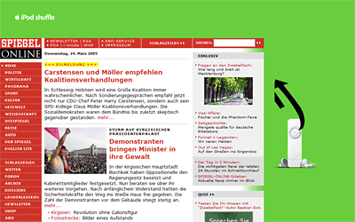 iPod Shuffle Ad on Spiegel.de