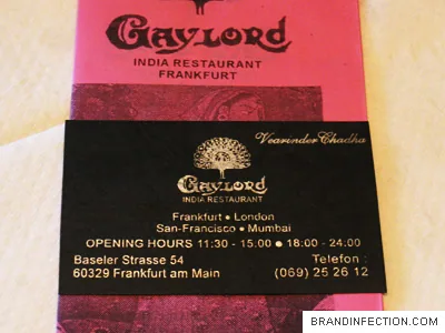 Gaylord - Indian Restaurant Worldwide - Menu & Business Card Gaylord - Indian Restaurant Worldwide - Menu & Business Card