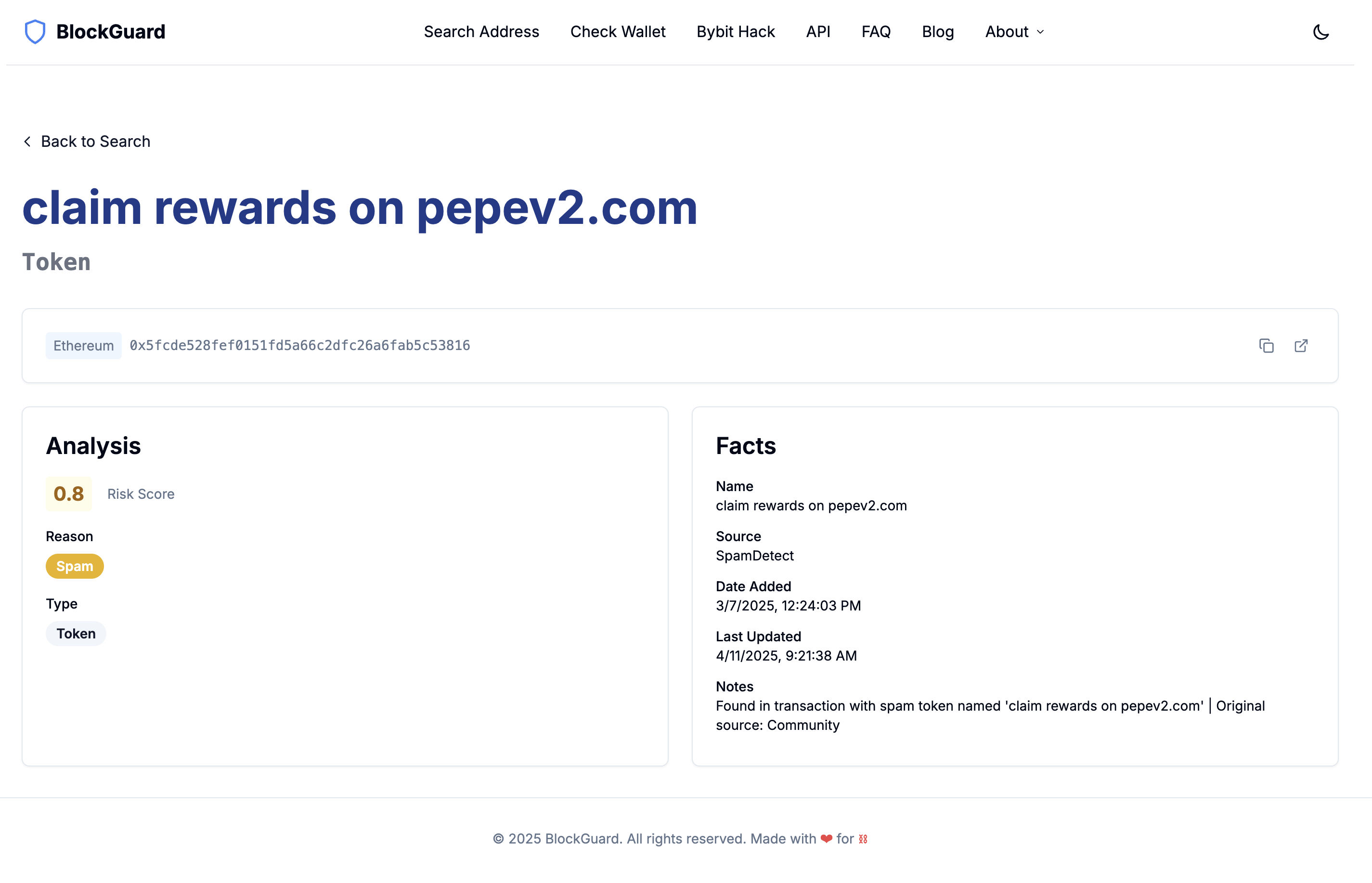 BlockGuard token page