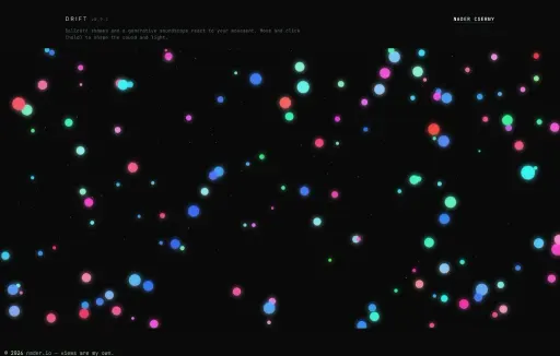 Generative motion piece exploring calm, drifting forms