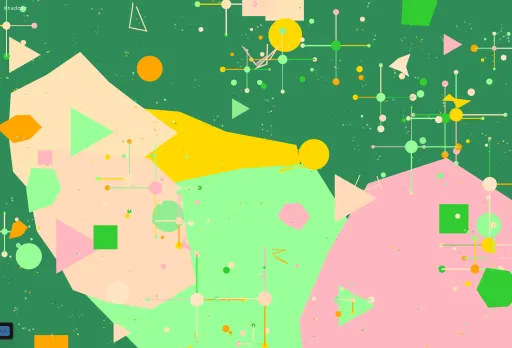 Playful composition of bouncing, spring-like shapes