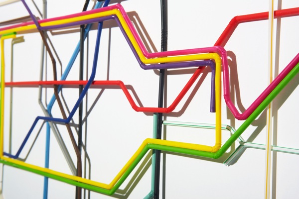 London Tube Map Built With Drinking Straws