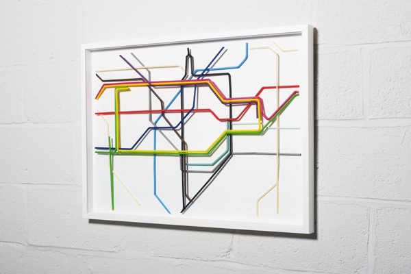 London Tube Map Built With Drinking Straws
