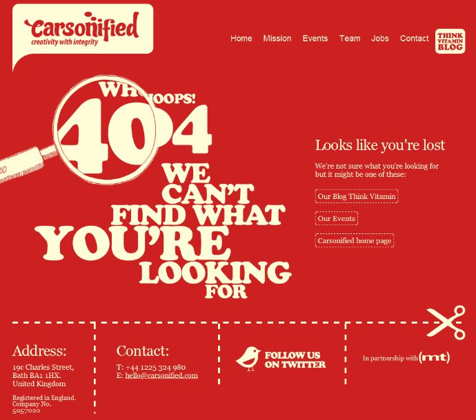 Creative 404 Page