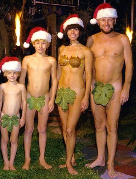 Naked Christmas family