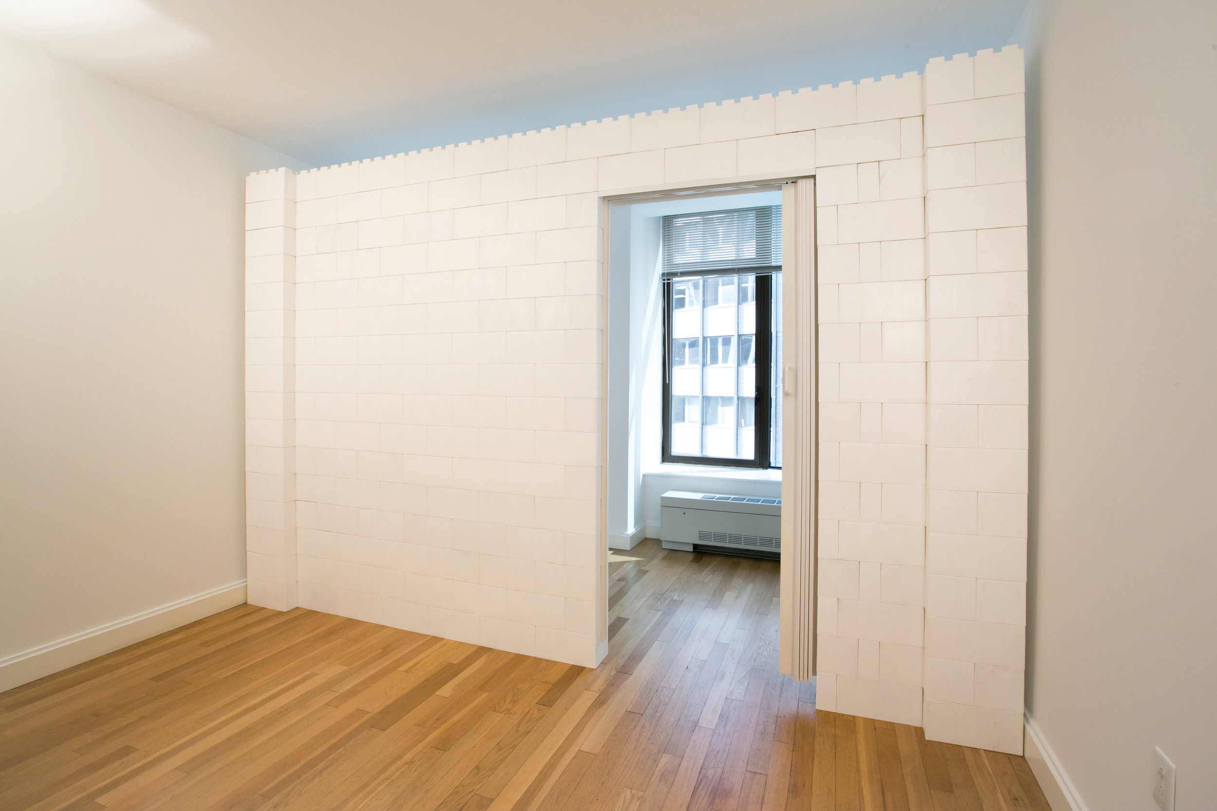 Apartment Wall With Door Using "Lego" Bricks