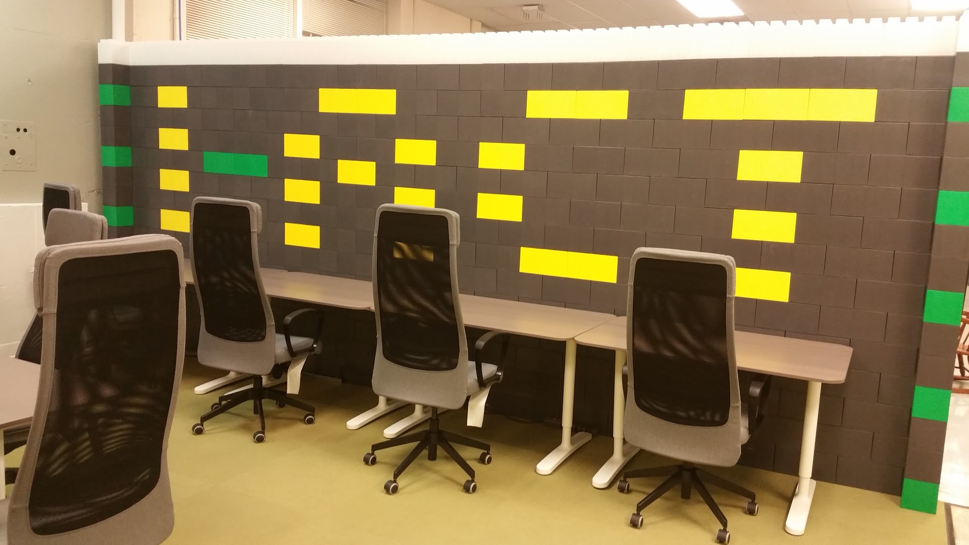 Office Wall With "Lego" Bricks