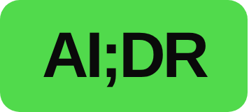AI;DR chip, black on green