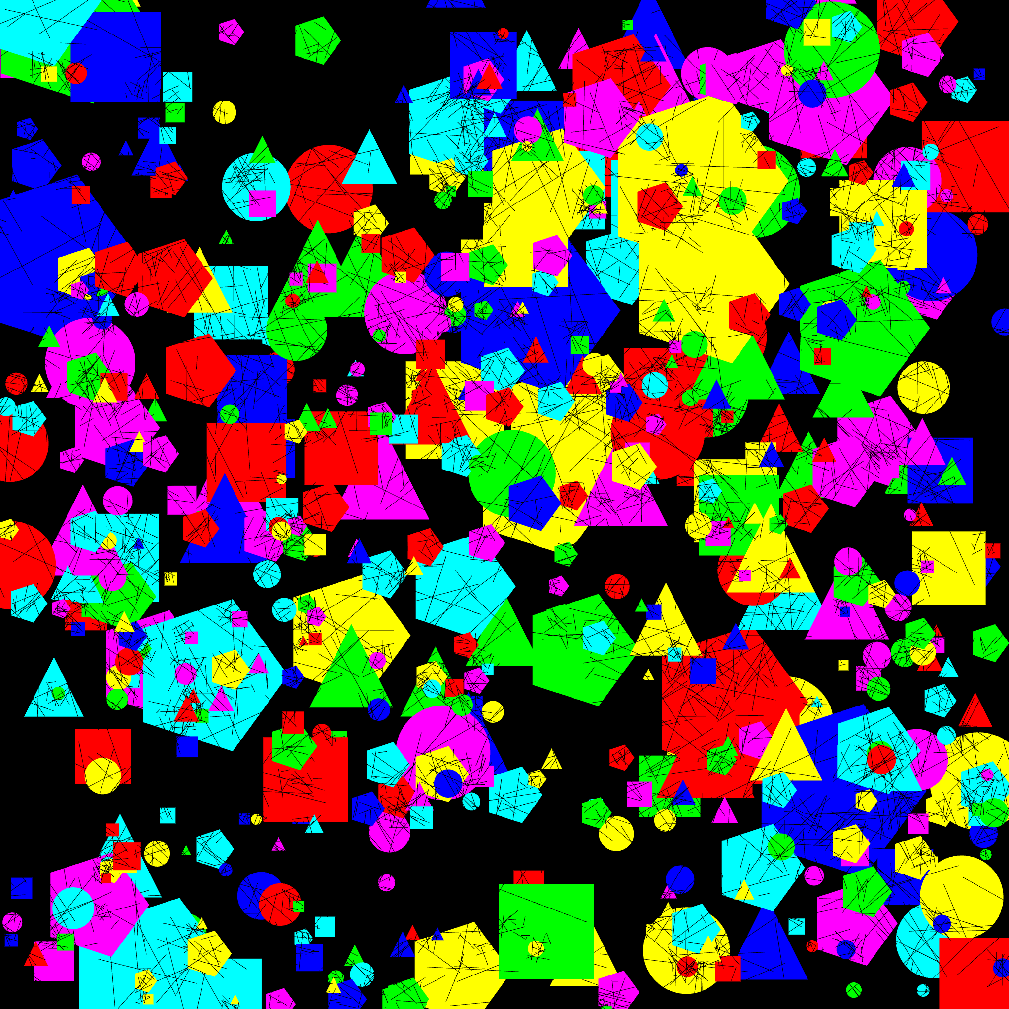 Colorama — overlapping shapes on black