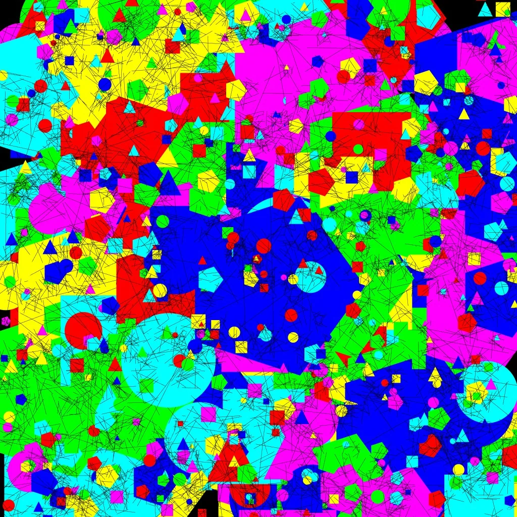 Colorama — polygons and pentagons