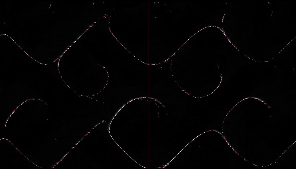 Mirrored flow ribbons drifting across the field