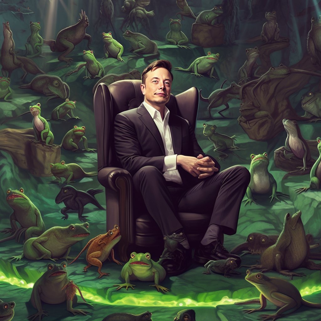 Elon Musk with Pepe