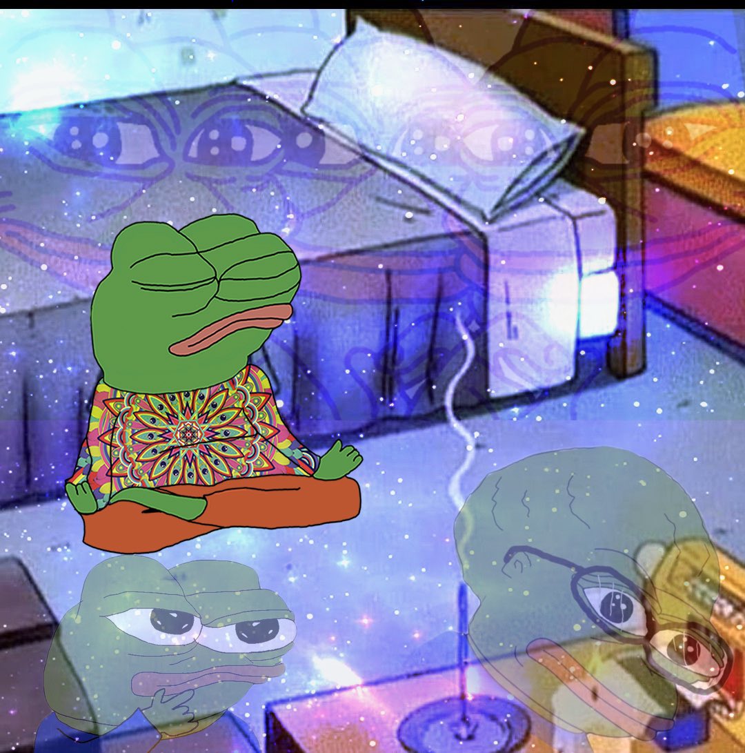 Pepe meditating