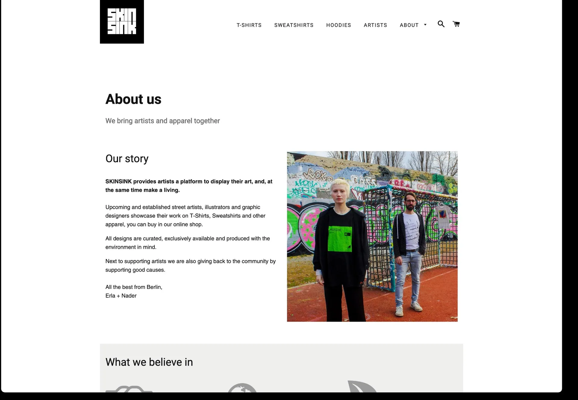SKINSINK website
