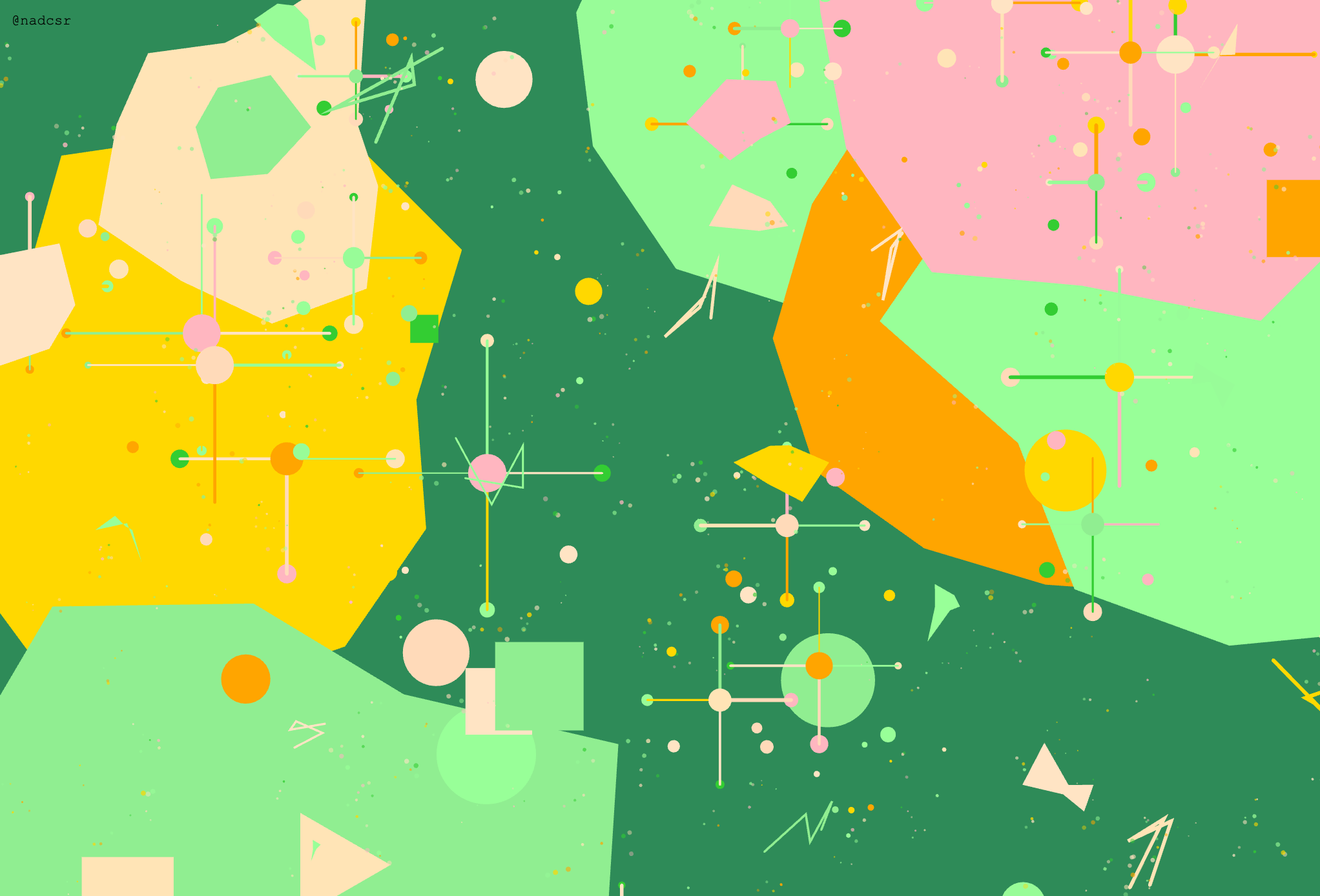 Springtime — nodal network and color blocks