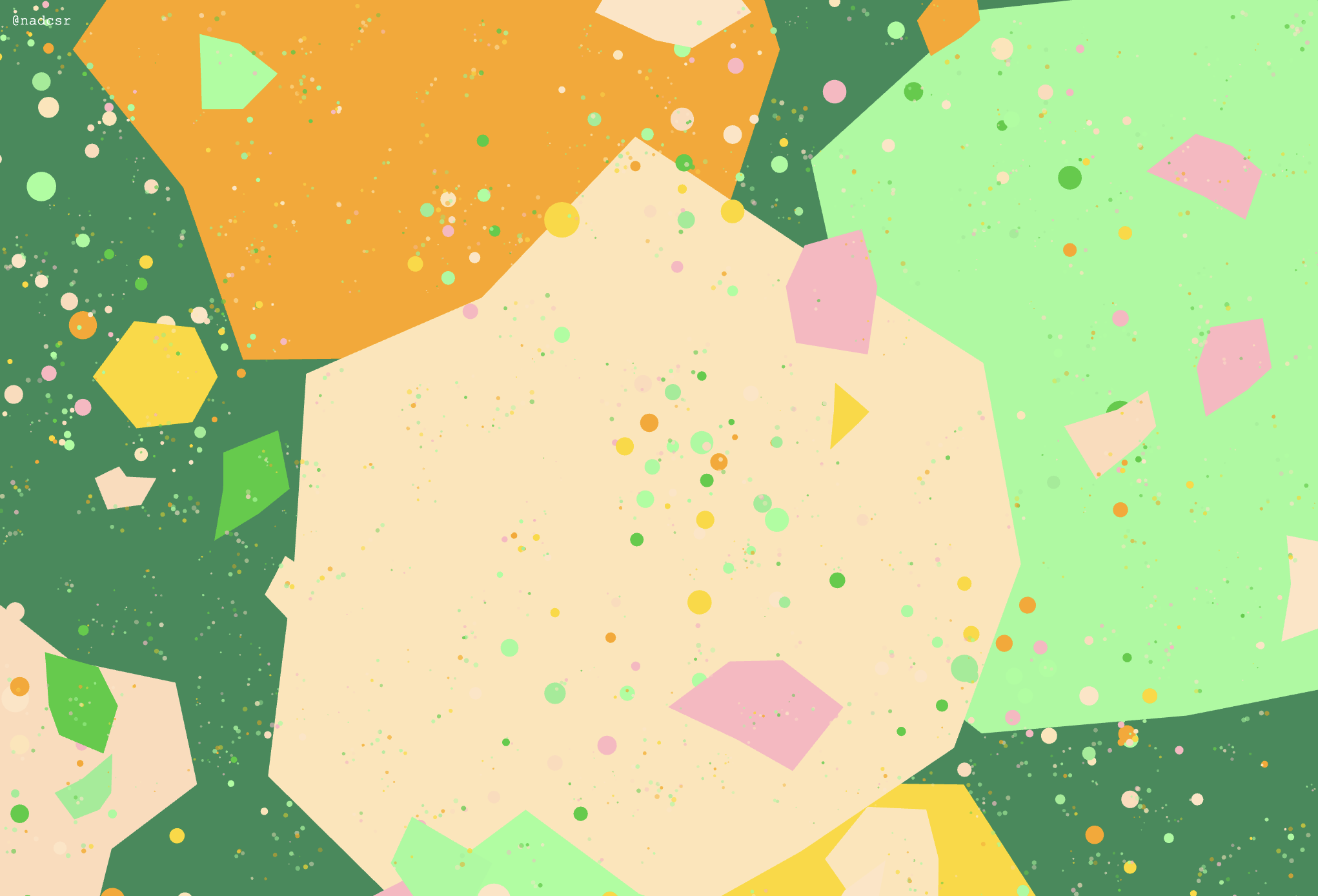 Springtime — vibrant polygons and dots